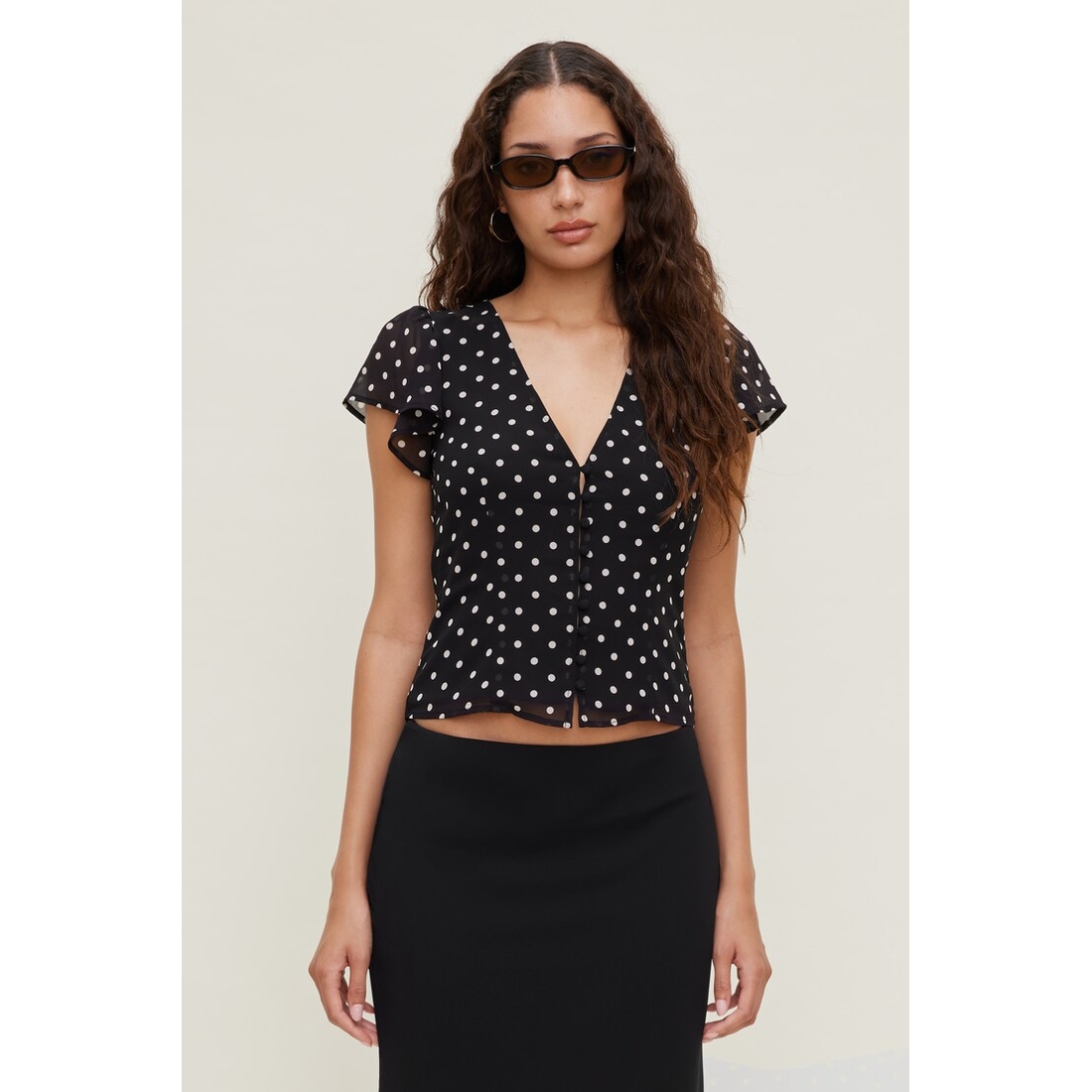 Dynamite Flutter Sleeve Blouse