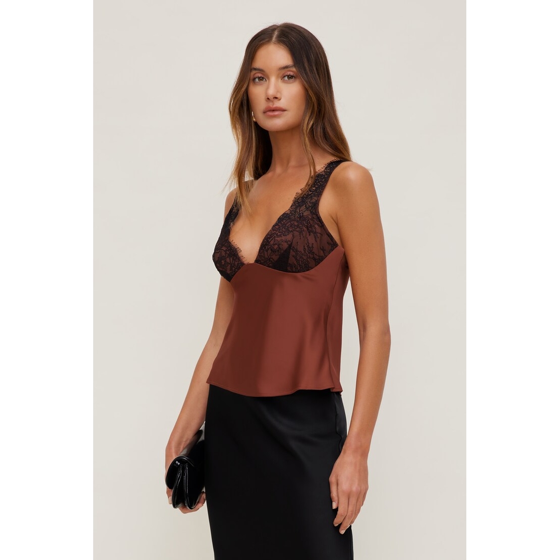 Dynamite Satin Lace Cami Top