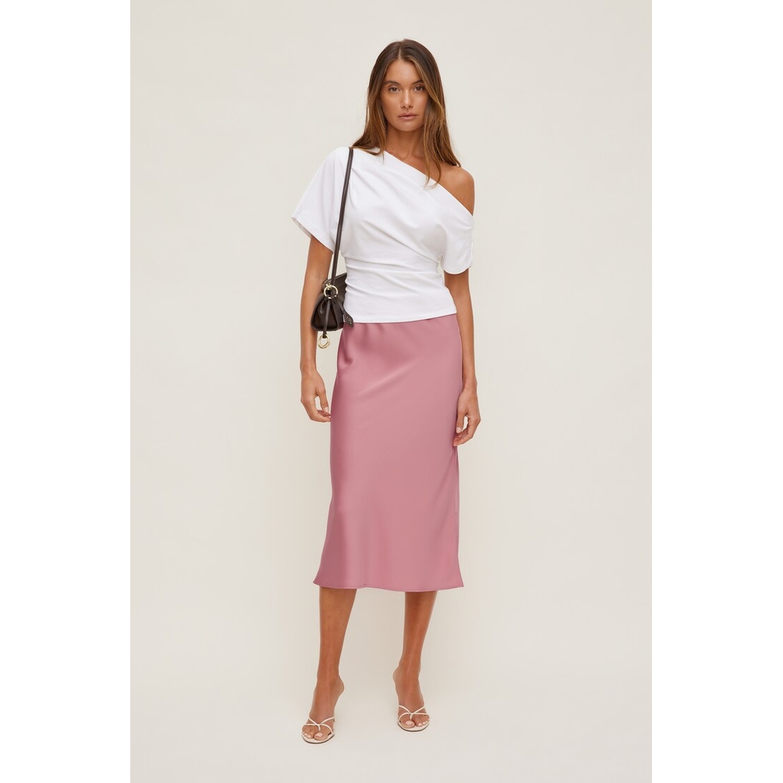 Dynamite Delila Satin Midi Skirt