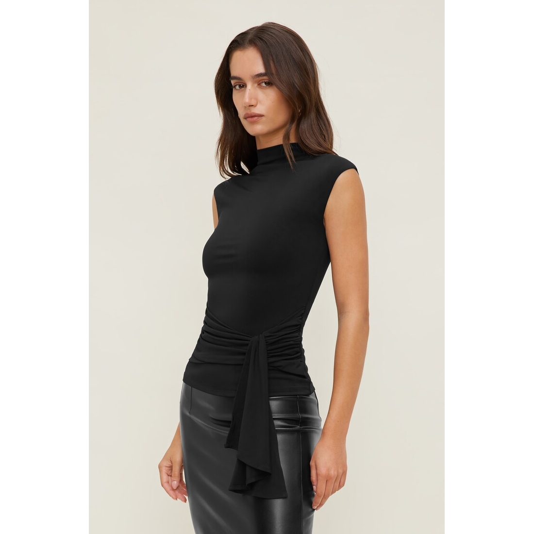 Dynamite Sculpt Draped Scarf Top
