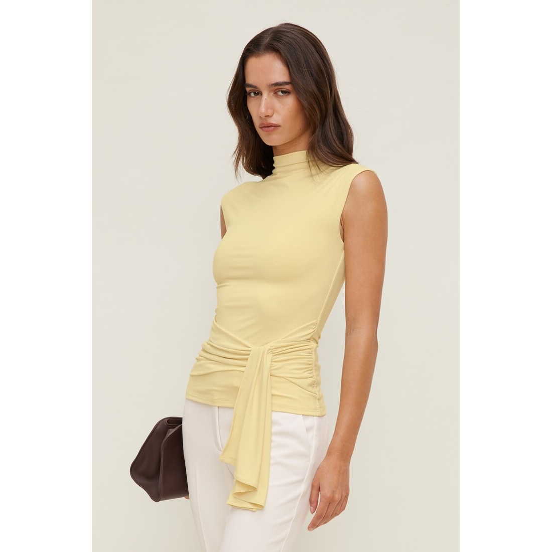 Dynamite Sculpt Draped Scarf Top