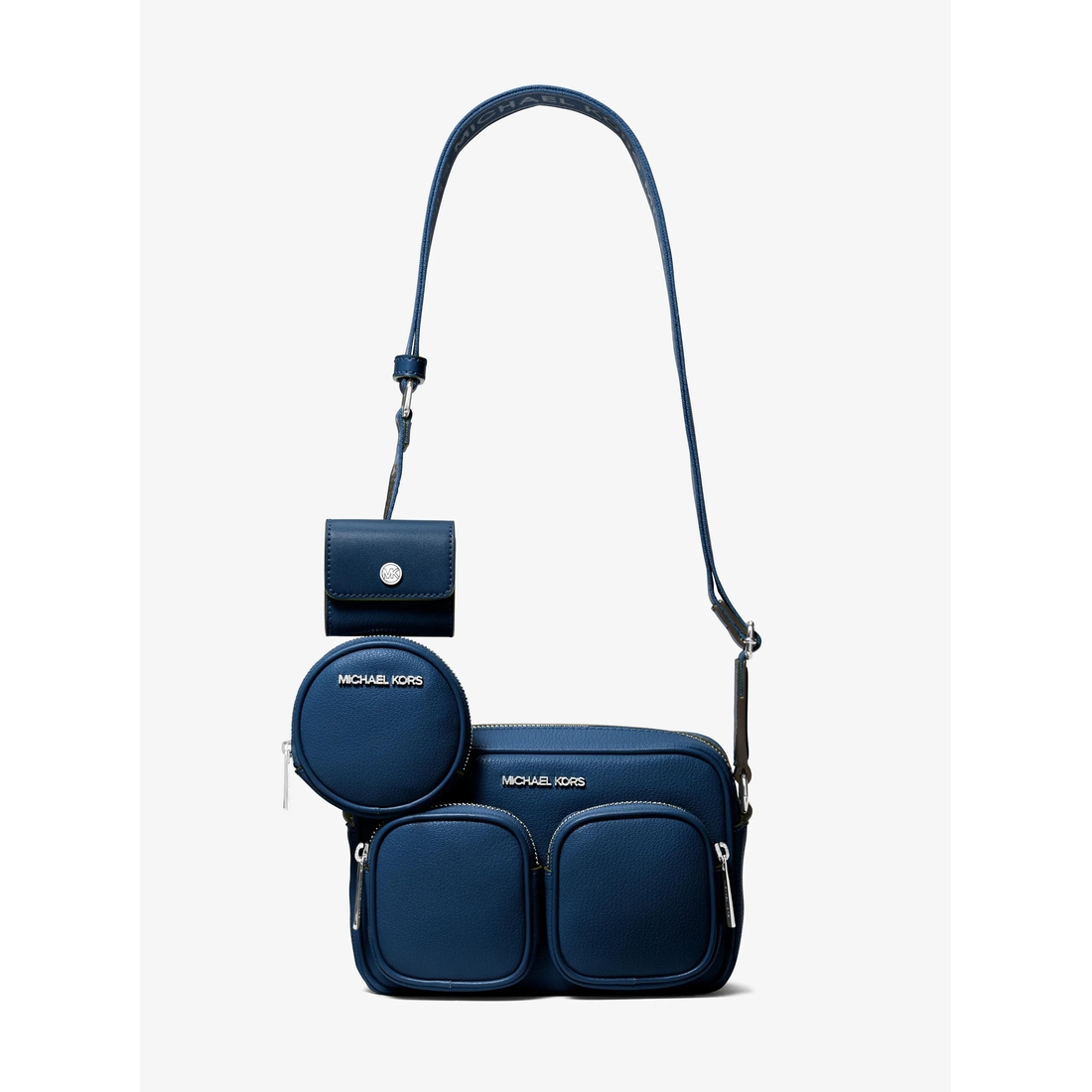 【ほぼ未使用品】MICHAEL KORS ネイビー ボディバッグ Michael Kors Outlet Jet Set Leather Medium Crossbody Bag with Case