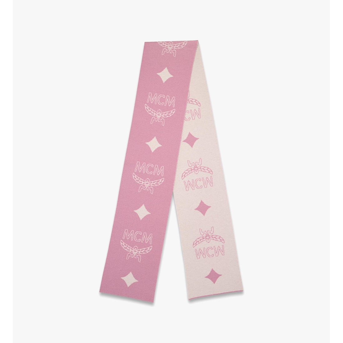 Mcm Bicolor Monogram Jacquard Wool Stole SOFT PINK WOOL