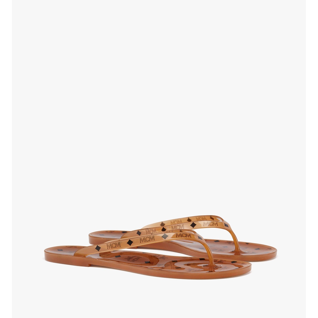 Mcm Monogram Jelly Thong Sandals COGNAC OTHER