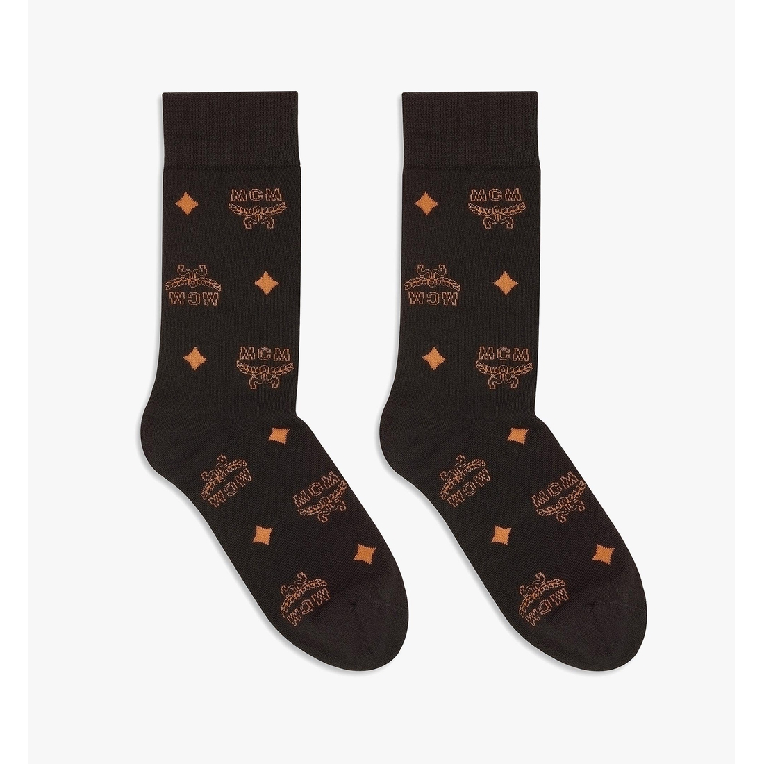 Mcm Monogram Knit Socks BLACK COTTON POLYAMIDE