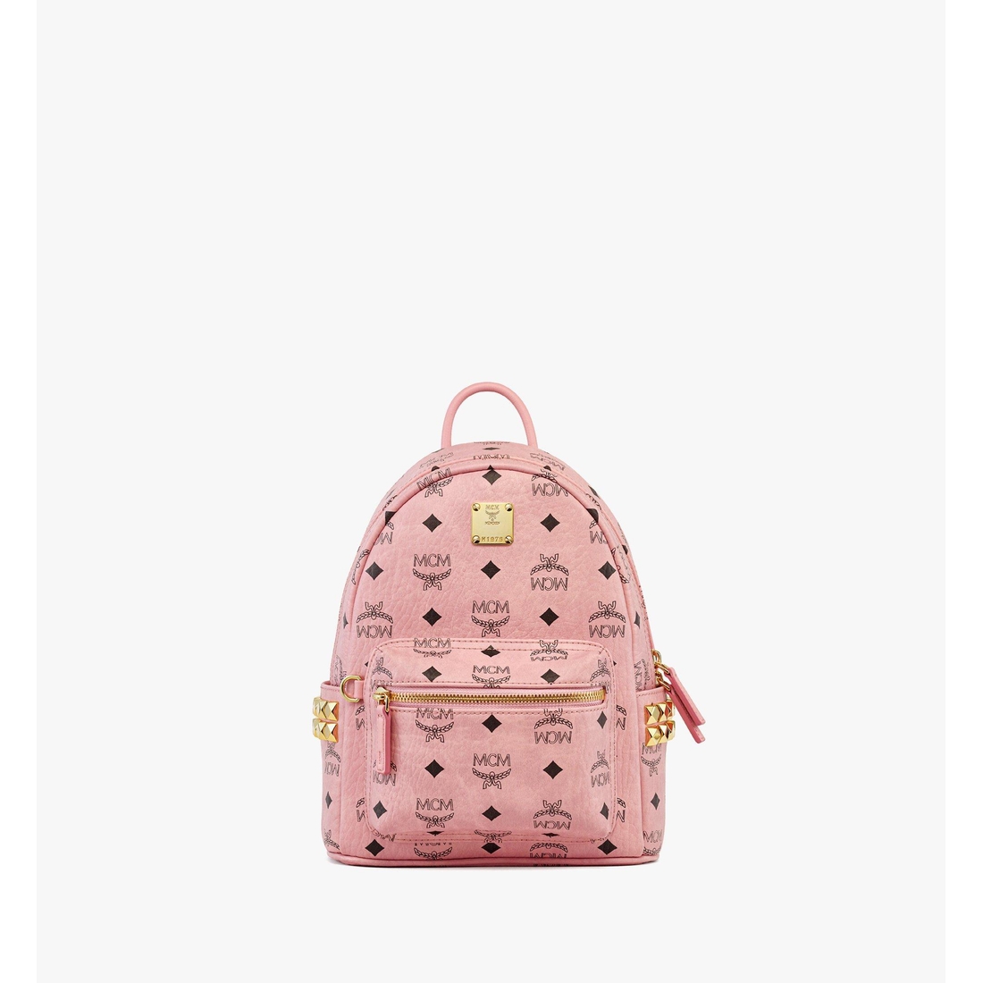 Mcm Stark Side Studs Backpack in Visetos SOFT PINK VISETOS