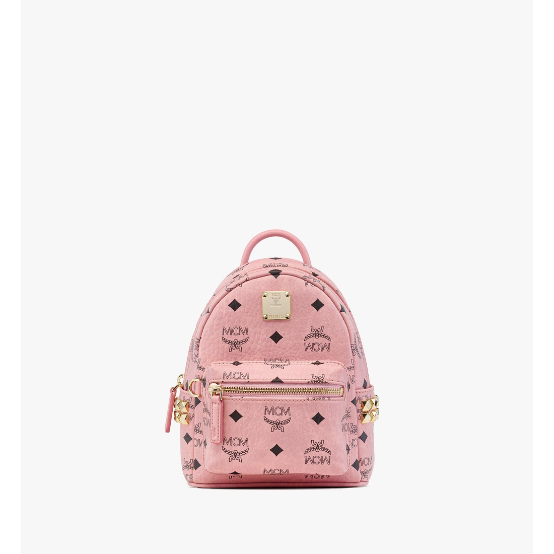 Mcm Stark Bebe Boo Side Studs Backpack in Visetos SOFT PINK VISETOS