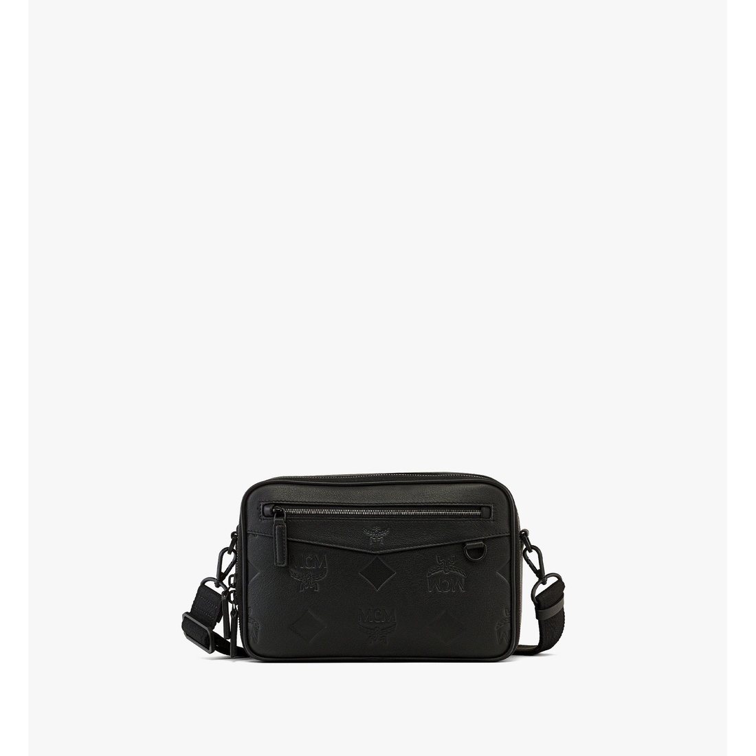 Mcm Diamond Camera Bag in Maxi Monogram Leather BLACK LEATHER