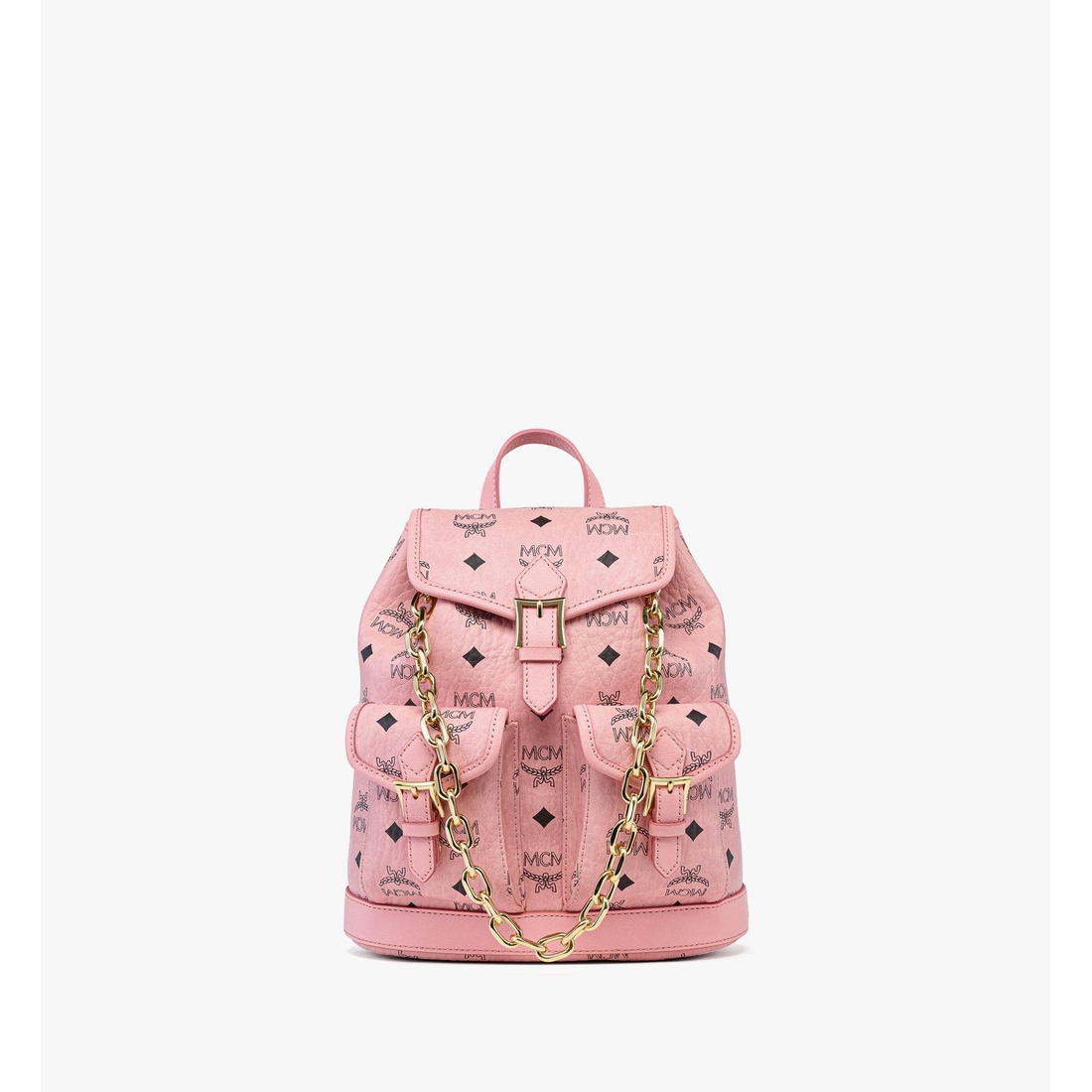 Mcm Aren Drawstring Backpack in Visetos SOFT PINK VISETOS