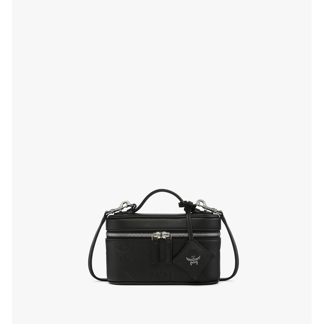 Mcm Aren Vanity Case in Maxi Monogram Leather BLACK LEATHER