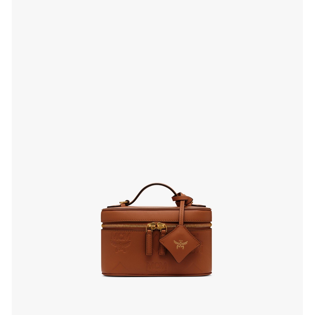 Mcm Aren Vanity Case in Maxi Monogram Leather MOCHA BISQUE LEATHER