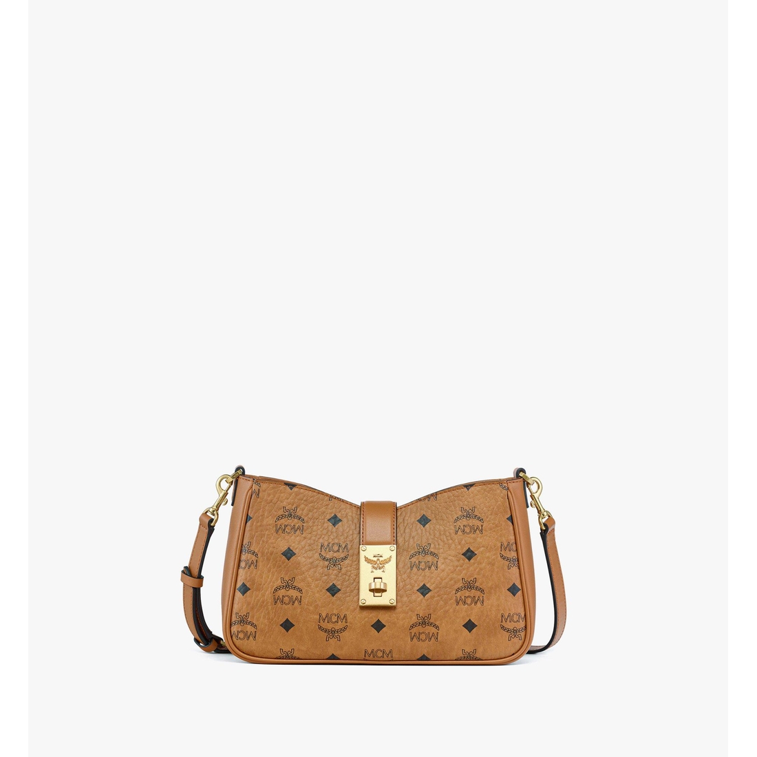 Mcm Tracy Shoulder Bag in Visetos COGNAC VISETOS