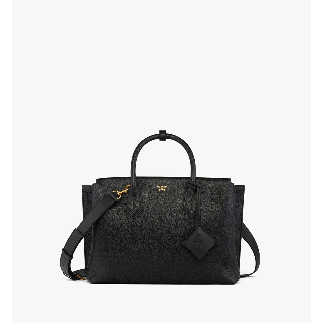 Mcm Milla Tote in Grained Leather BLACK VISETOS
