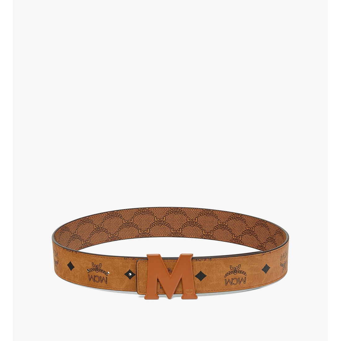MCM Claus M Reversible Monogram Belt 1.5” COGNAC VISETOS available