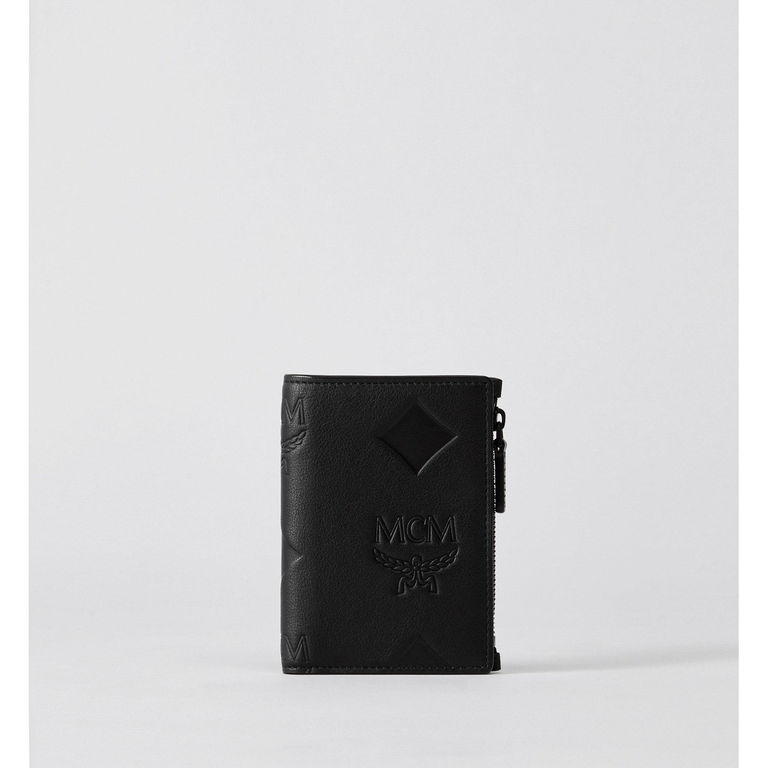 Mcm Aren Snap Wallet in Maxi Monogram Leather BLACK LEATHER