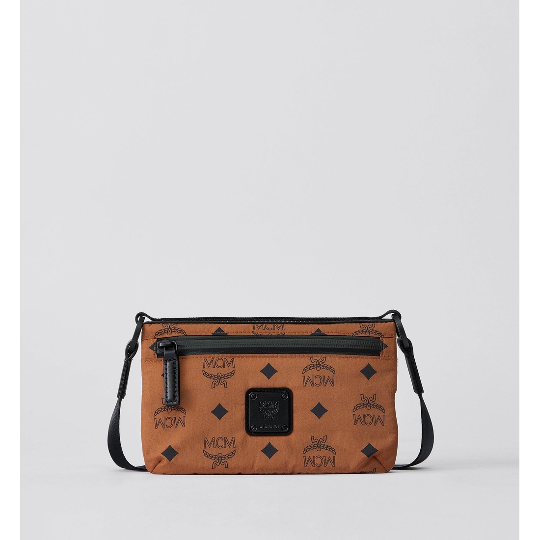 Mcm Aren Pouch in Monogram Nylon COGNAC FABRIC