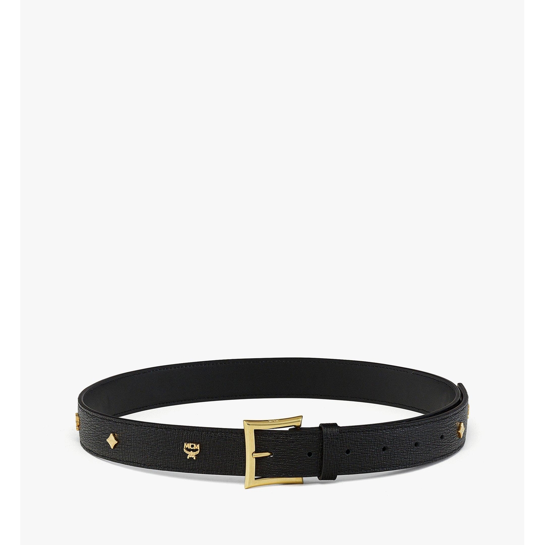 Mcm Pina Belt in Studded Leather BLACK LEATHER
