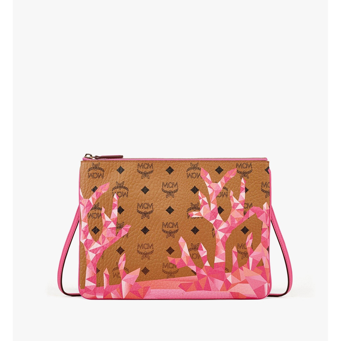 MCM Aren Crossbody Pouch in Cubic Coral Visetos SANGRIA MCM Aren Crossbody Pouch in Cubic Coral Visetos SANGRIA