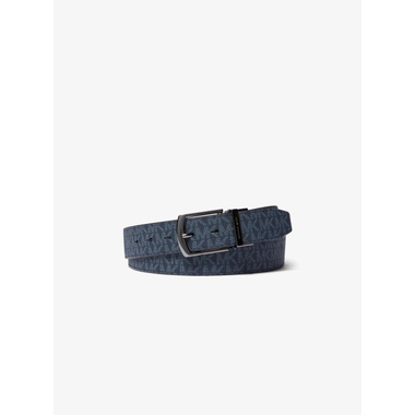 Michael Kors Navy Reversible Logo Belt with Silver Hardware NWT NWT Michael Kors Men main image 2