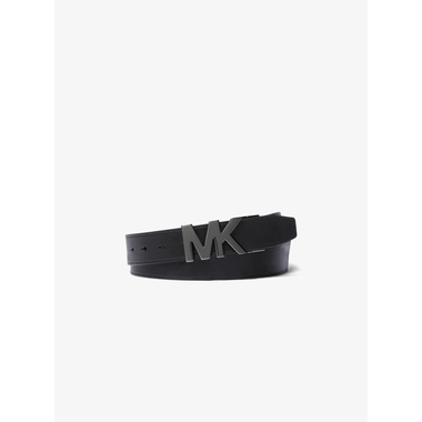 Michael Kors Black Pebbled Leather Belt-tortoise shell buckle w/ MK Charm Logo Michael Kors | Accessories | Michael Kors Womens Buckle Logo  main image 2