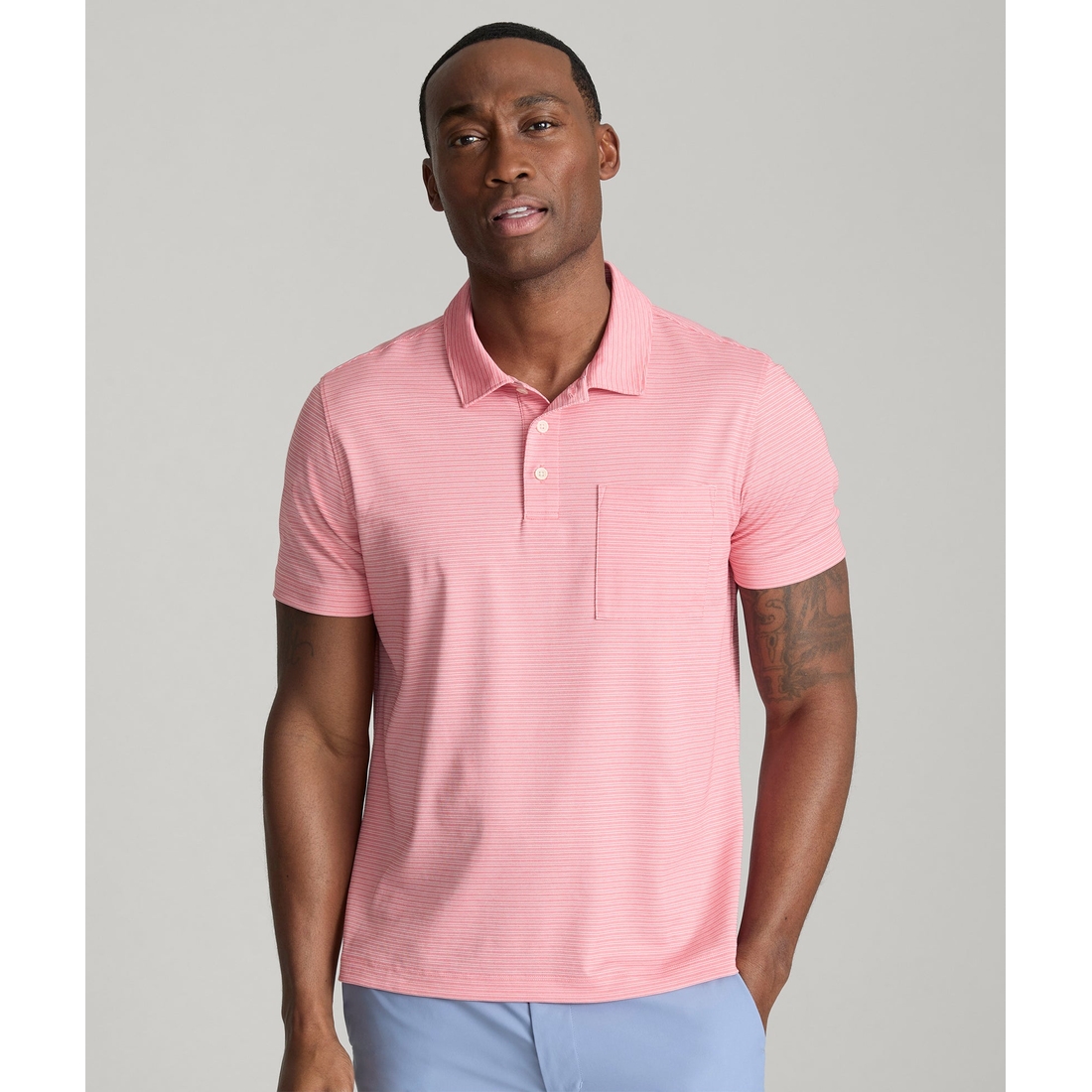 Untuckit Striped Performance Polo