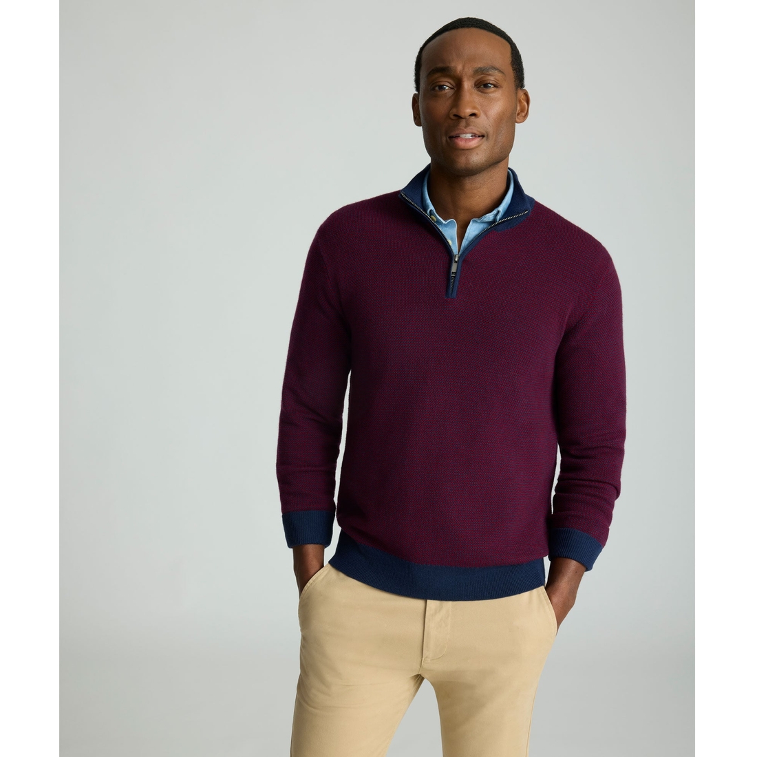 ジャケット・アウター AUTHENTIC series - neck string jumper Vintage Syracuse 1/4 Zip Pullover Jacket w/ Hood XL J265