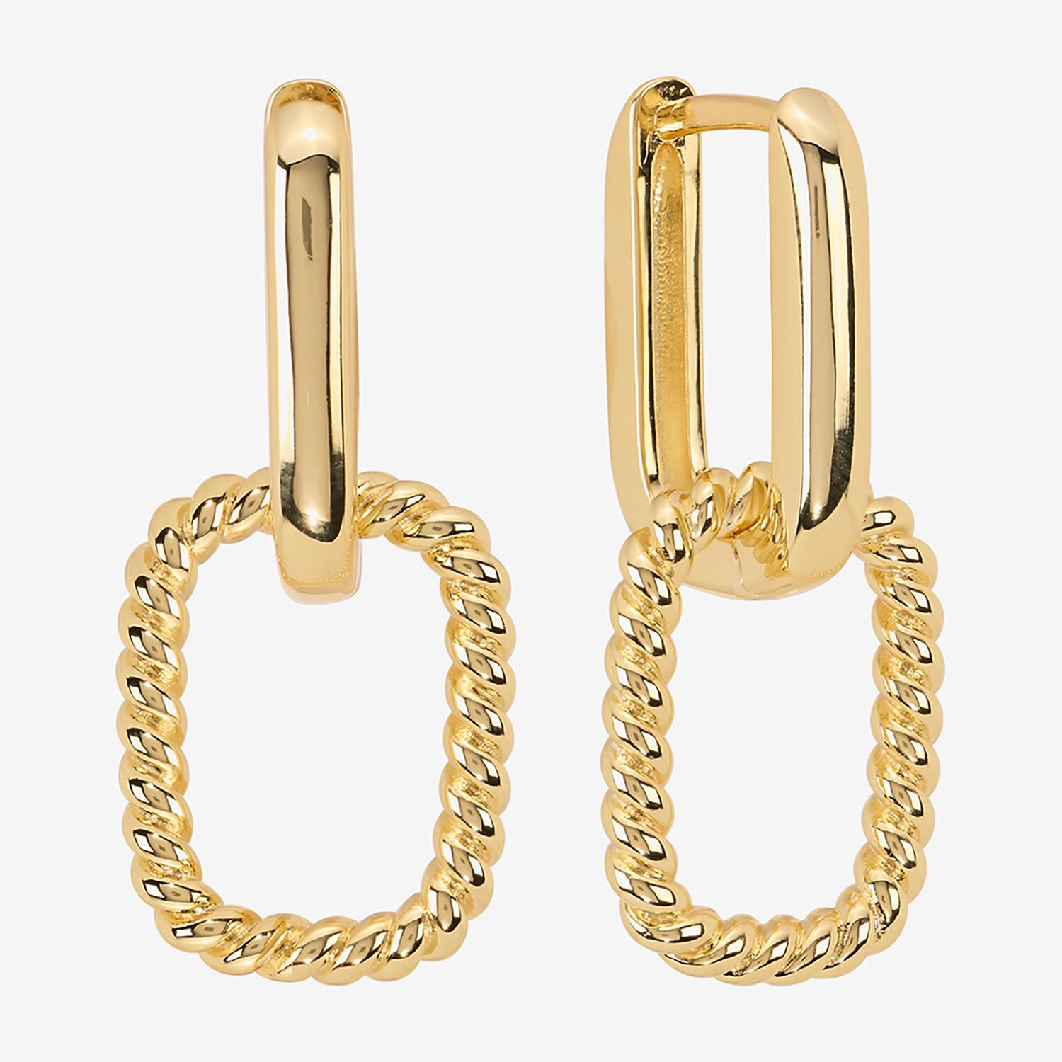 Silver Reflections Womens 14K Gold Over Brass Rectangular Drop Earrings