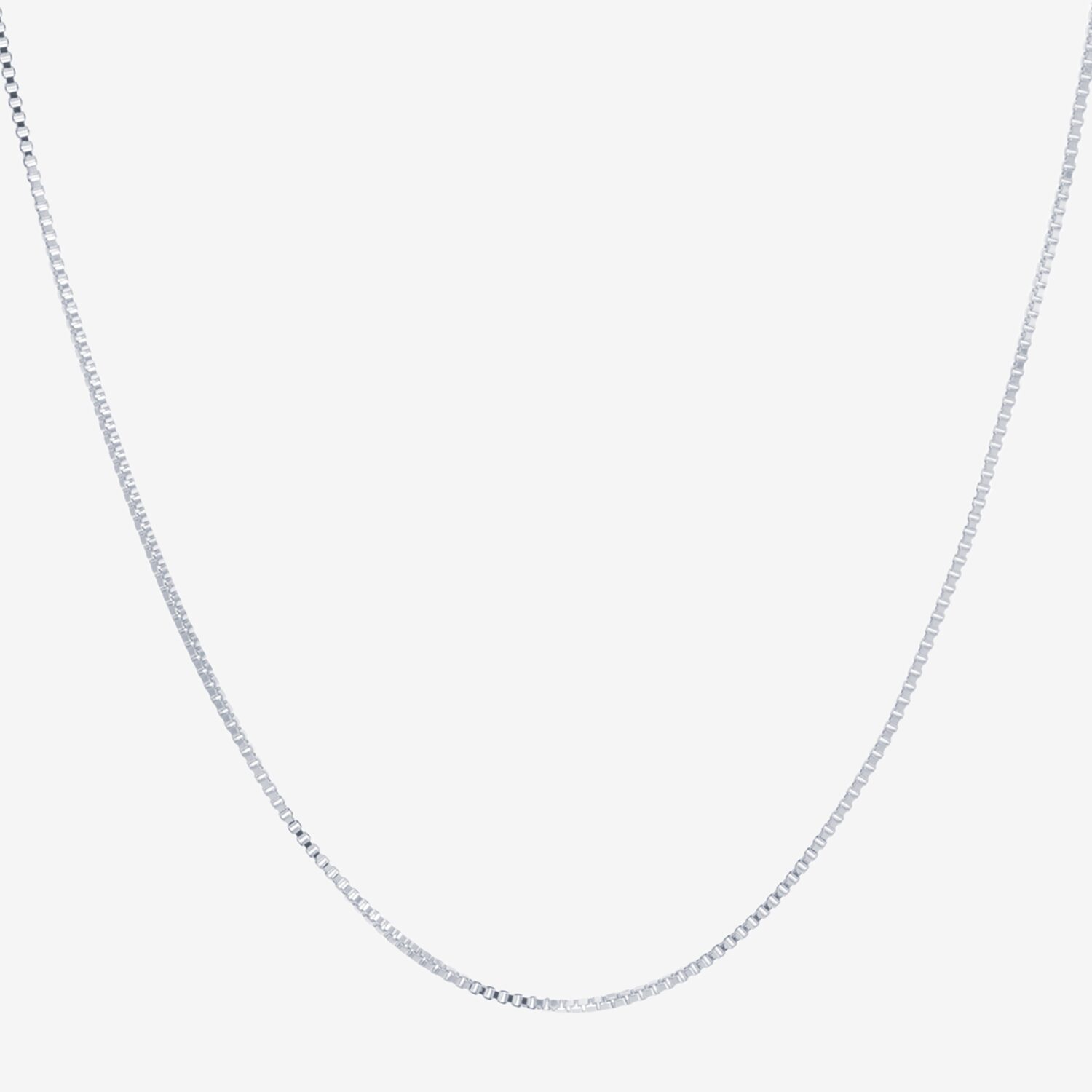 Silver Reflections Pure Silver Over Brass Box Chain Necklace