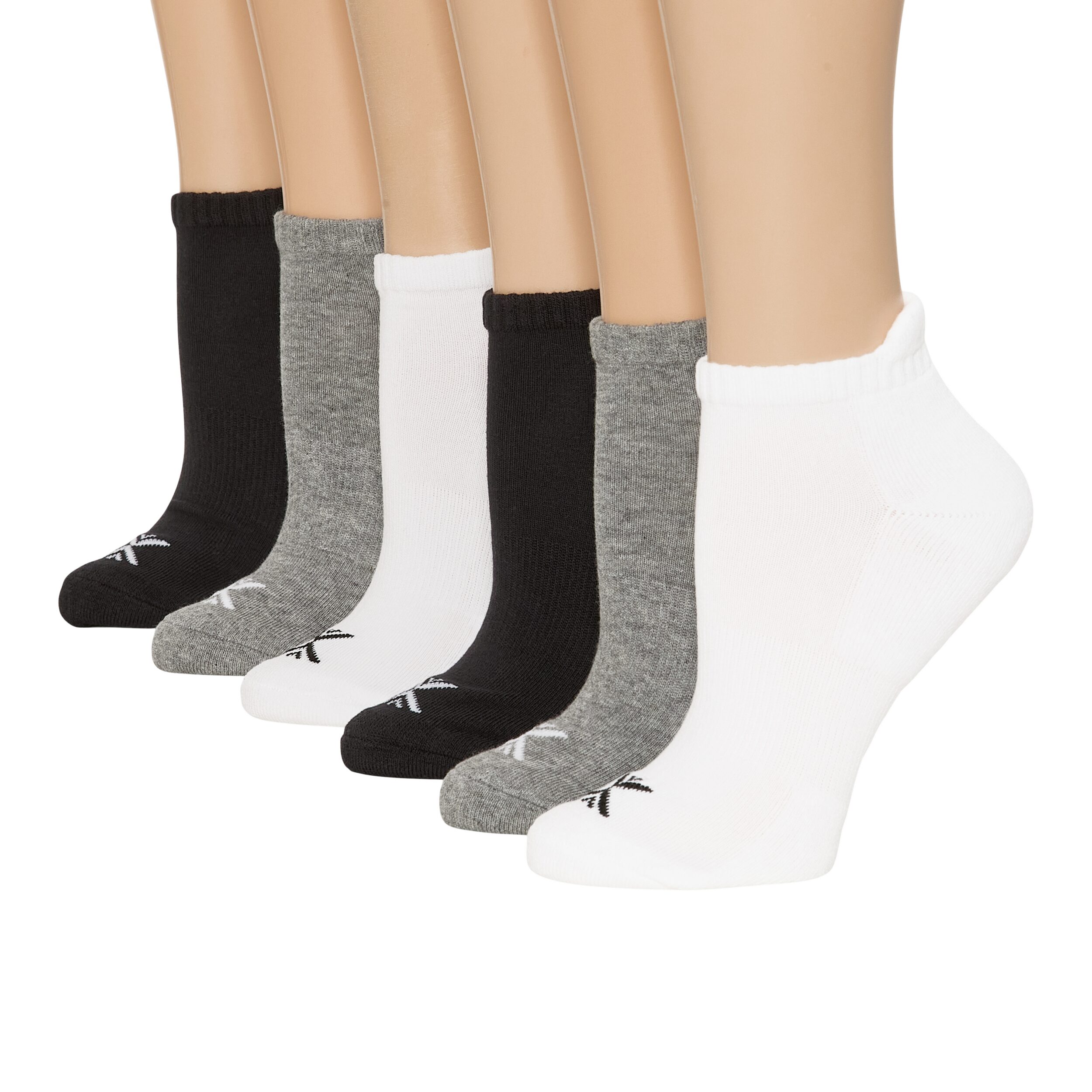 Xersion Heel Tab Womens Multi-Pack 6 Pair Low Cut Socks
