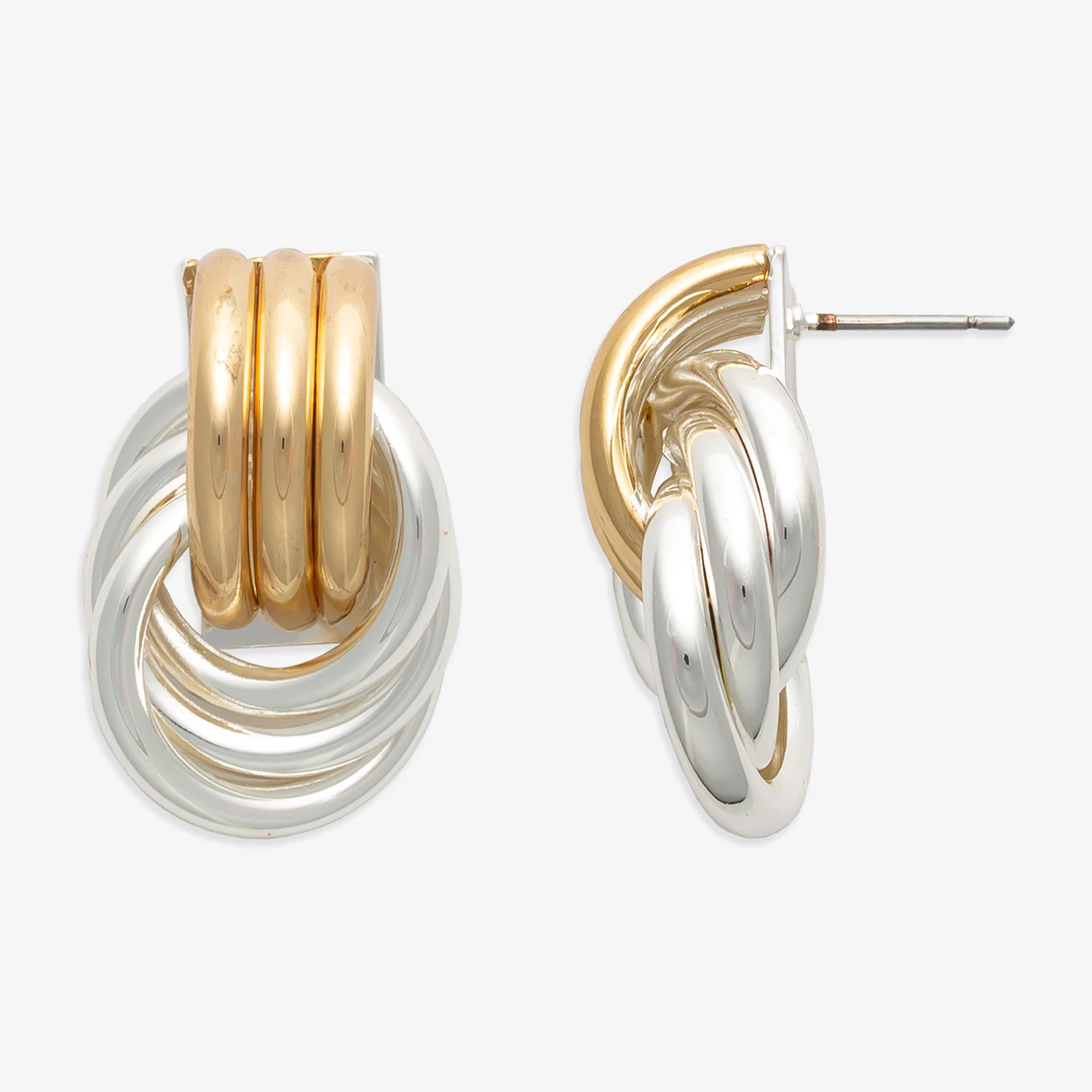 Bold Elements Two Tone Womens Drop Earrings