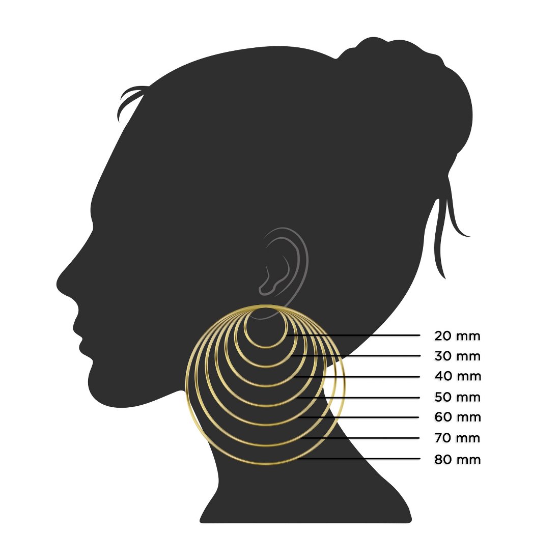 JCPenney Mixit Womens 31.7mm Hypoallergenic Hoop Earrings