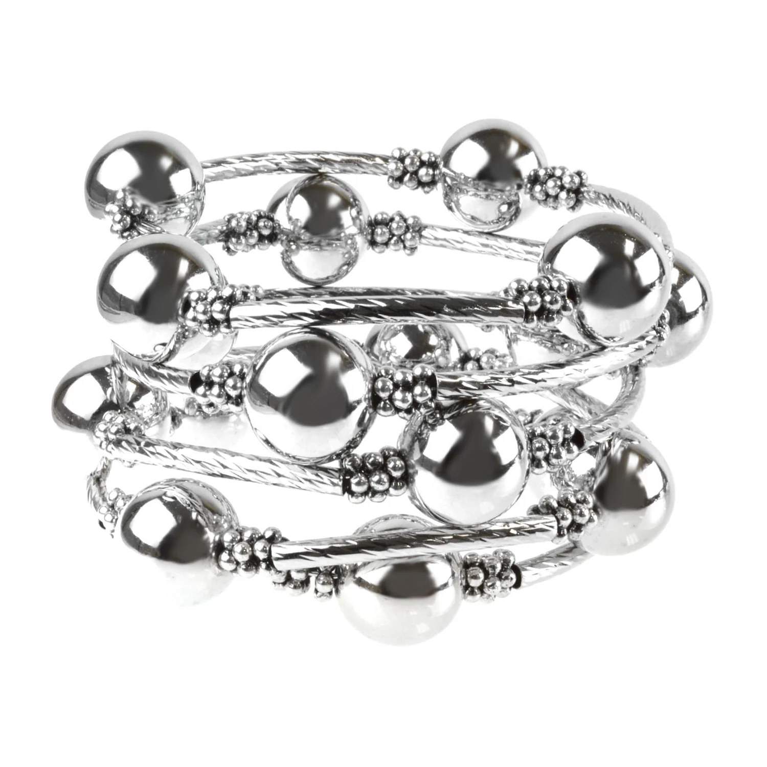 Bold Elements Silver Tone Womens Stretch Bracelet
