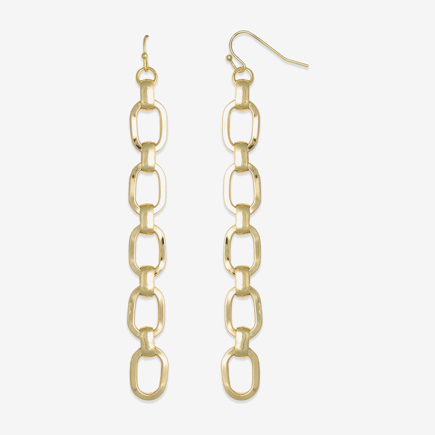Bold Elements Chain Link Linear Womens Stainless Steel Drop Earrings