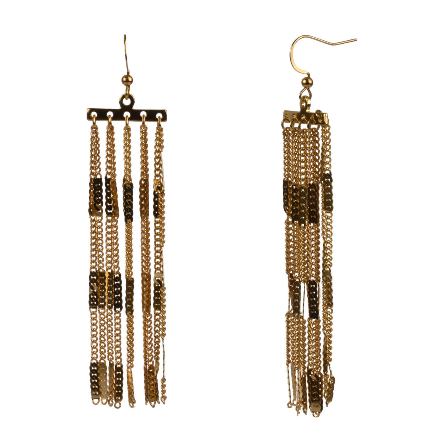 Bold Elements Chain Womens Drop Earrings