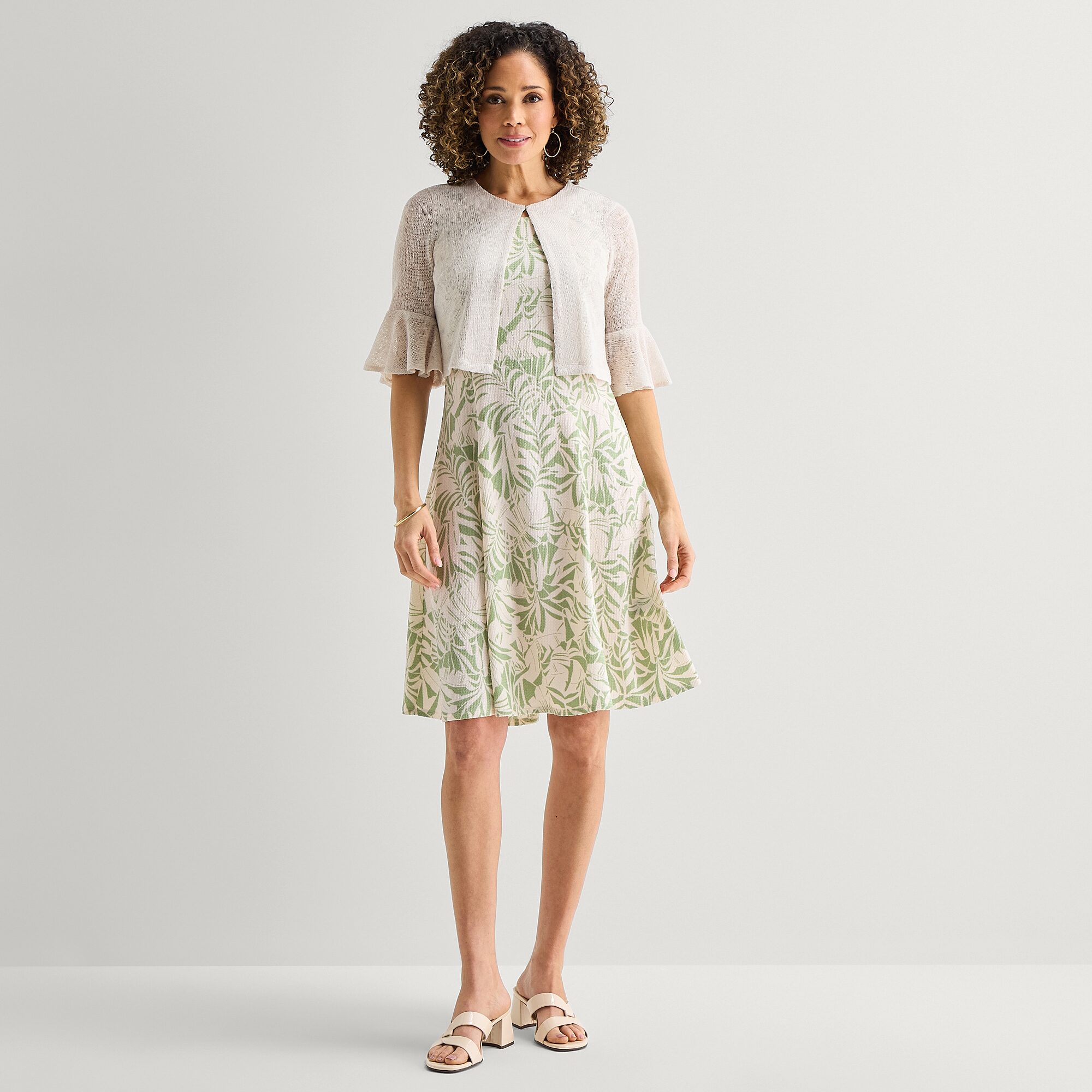 Perceptions Womens Leaf Jacket Dress
