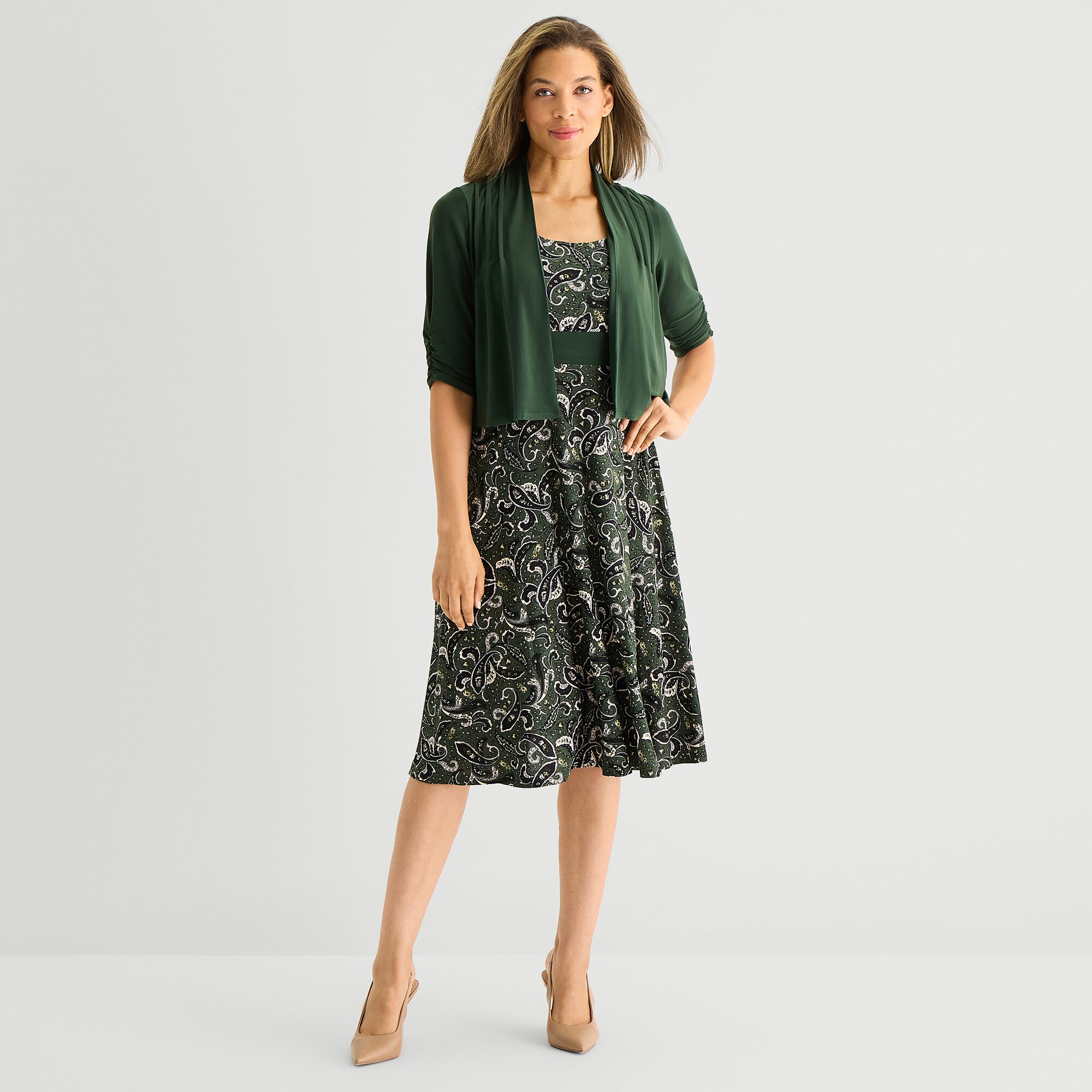 Perceptions Womens Paisley Jacket Dress