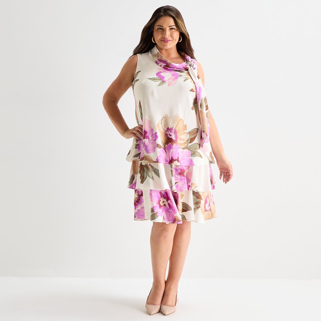 JCPenney Robbie Bee Womens Plus Asymmetrical Neck Sleeveless Floral Shift Dress available now at Battlefield Mall JCPenney Robbie Bee Womens Plus Asymmetrical Neck Sleeveless Floral Shift Dress available now at Battlefield Mall