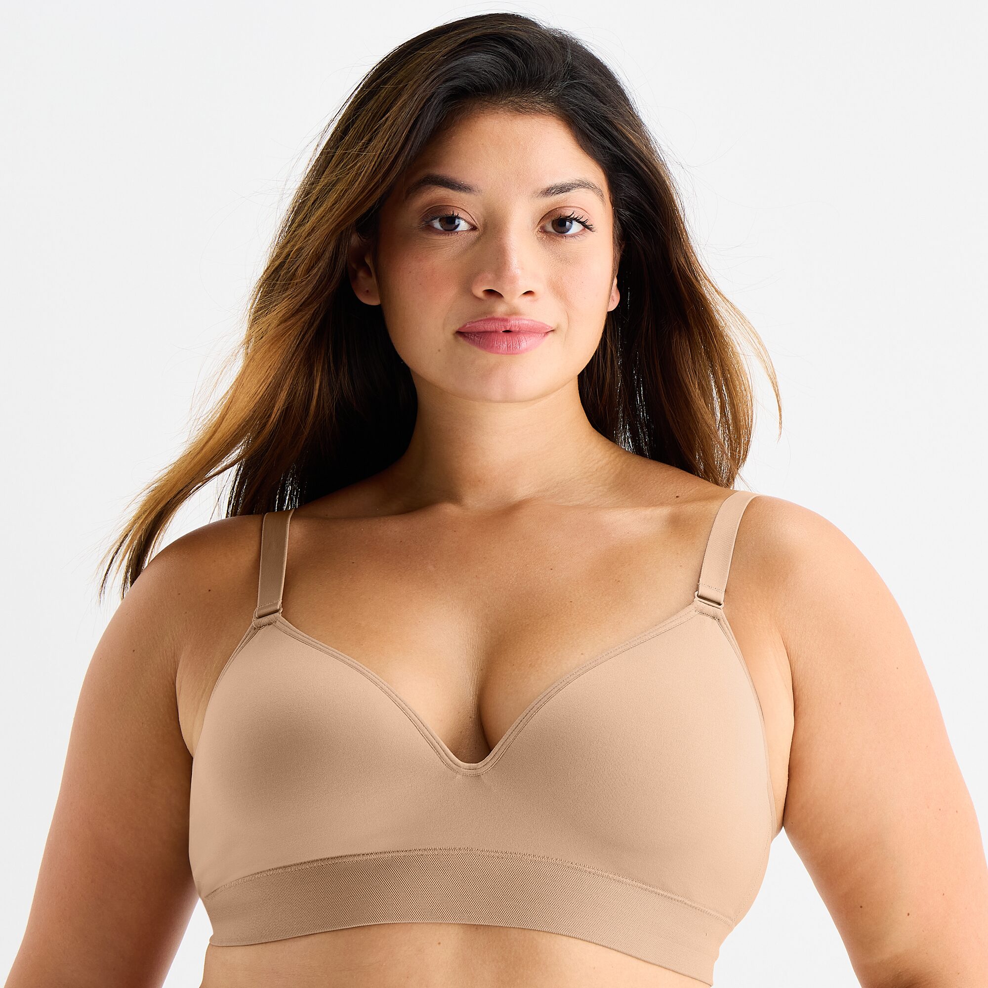 Ambrielle Seamless Womens Seamless Medium Support Wireless Bralette 366768
