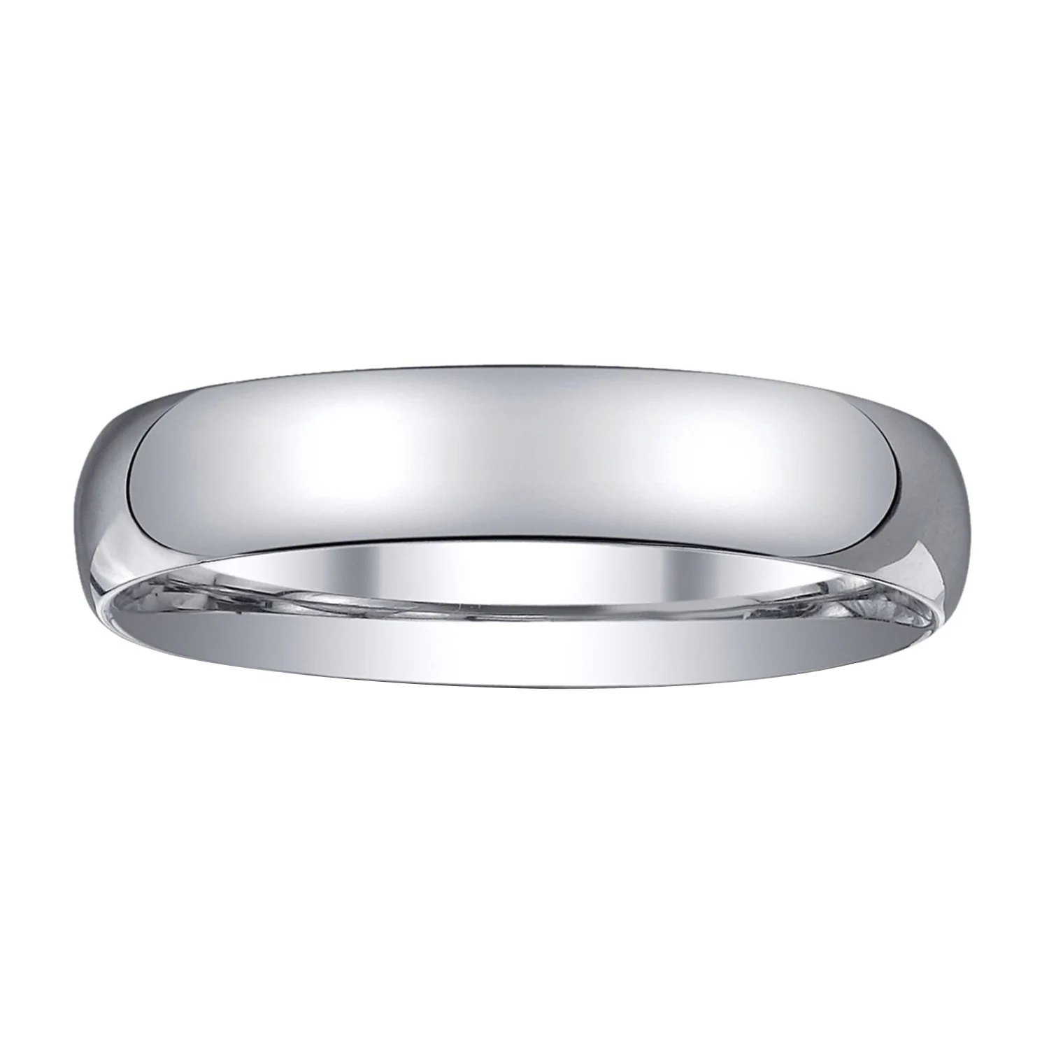 Modern Bride Womens 4mm Silver Domed Wedding Band Ring