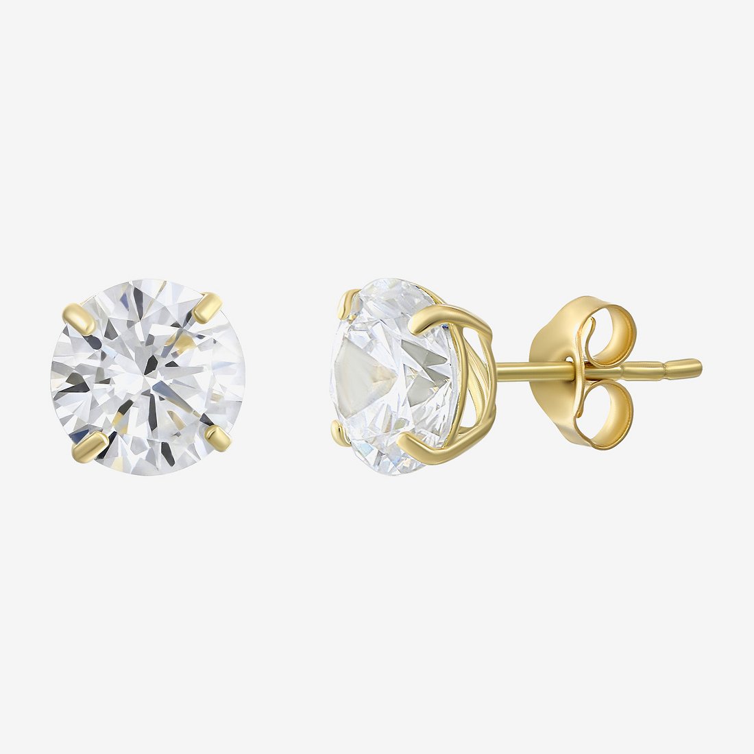 JCPenney White Cubic Zirconia 10K Gold 6mm Stud Earrings