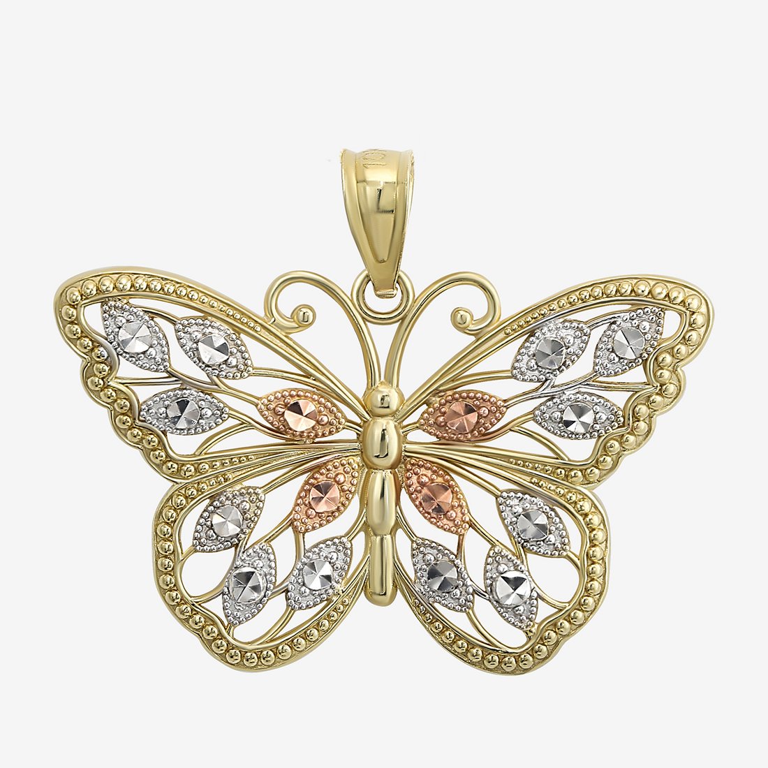 JCPenney 10K Tri-Tone Gold Butterfly Pendant available now at Orland Square
