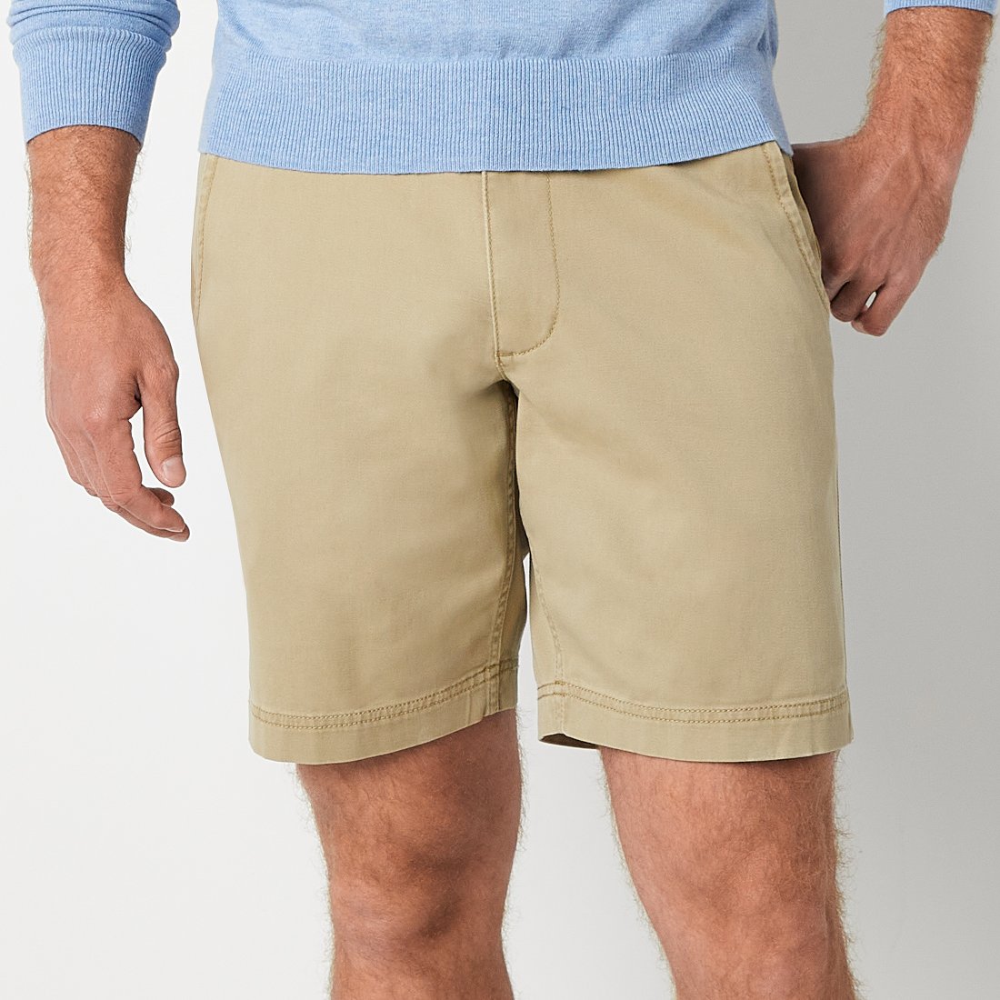 JCPenney St. John s Bay Comfort Stretch 9 Mens Stretch Fabric Chino Short available now at Wolfchase Galleria