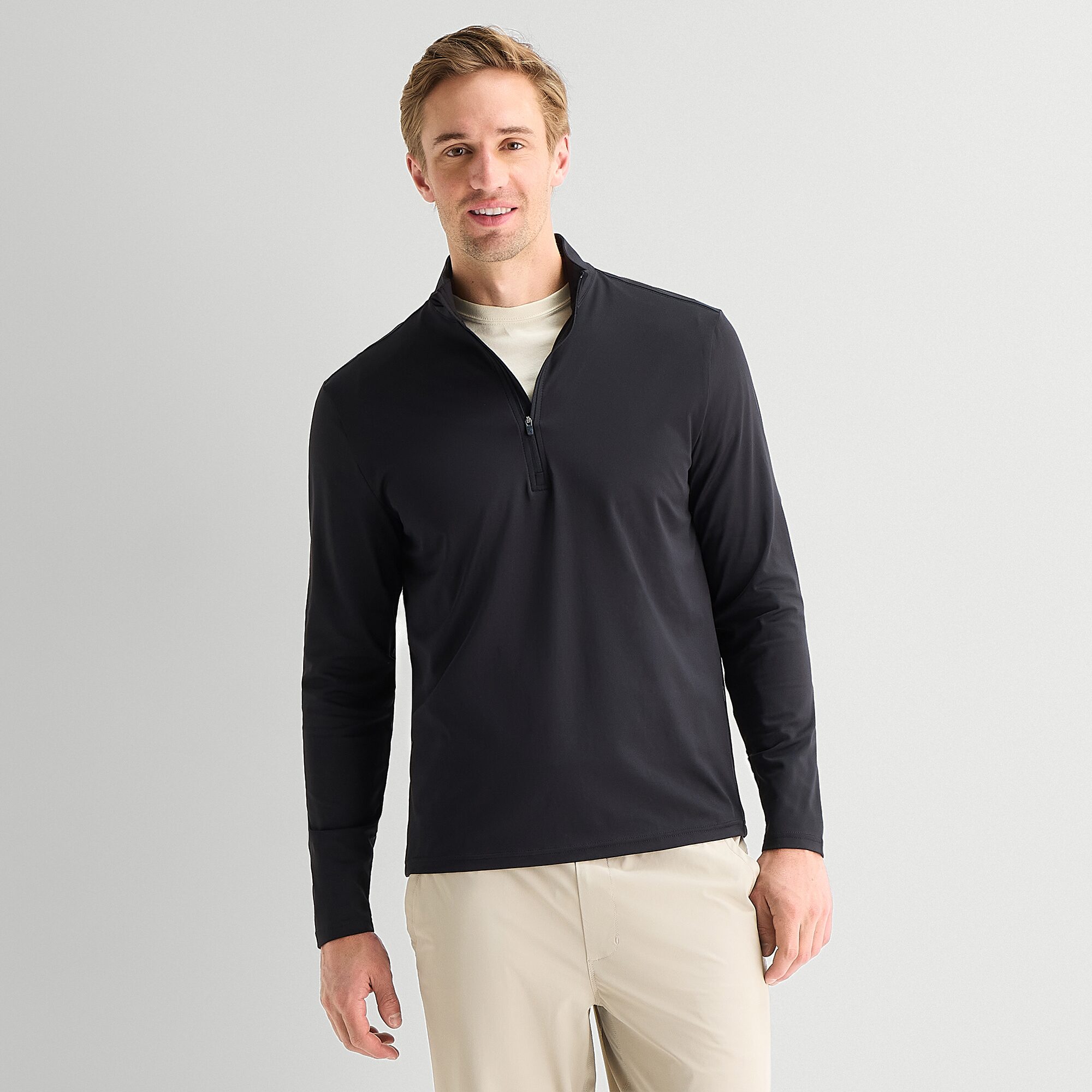 Xersion Mens Mock Neck Long Sleeve Active Quarter-Zip Pullover