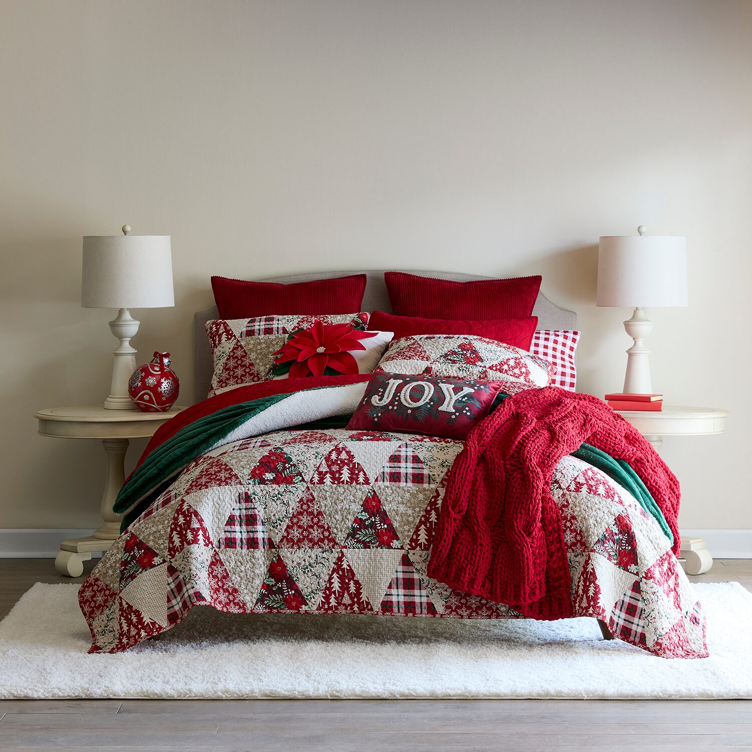 North Pole Trading Co Triangle Patchwork 3-pc. Quilt Set