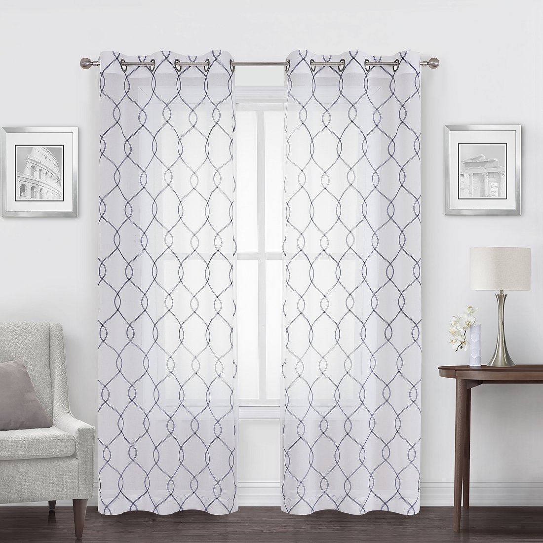 JCPenney Regal Home Annabelle Sheer Grommet Top Set of 2 Curtain Panel available now at Broadway Square