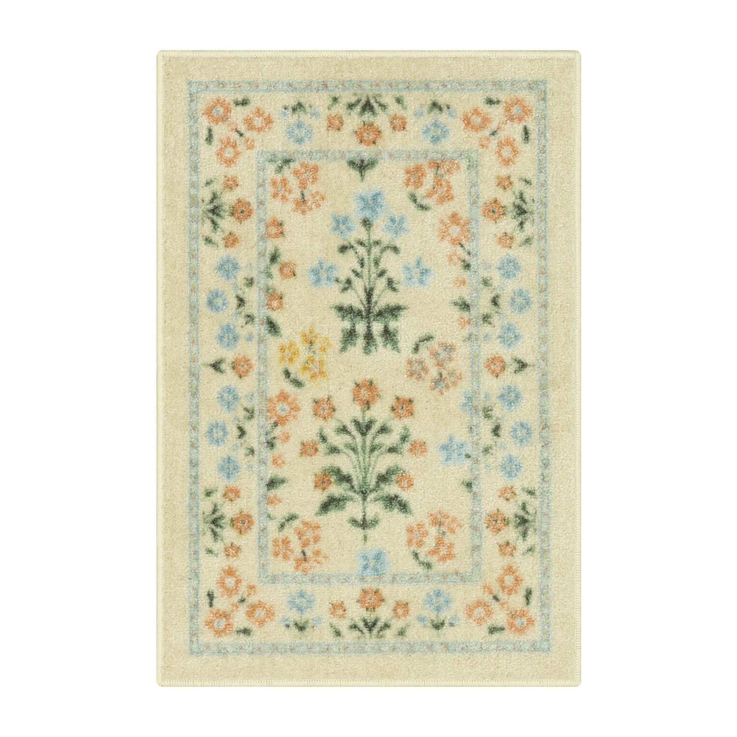 Maples Multi Floral Ivory Indoor Rectangular Accent Rug