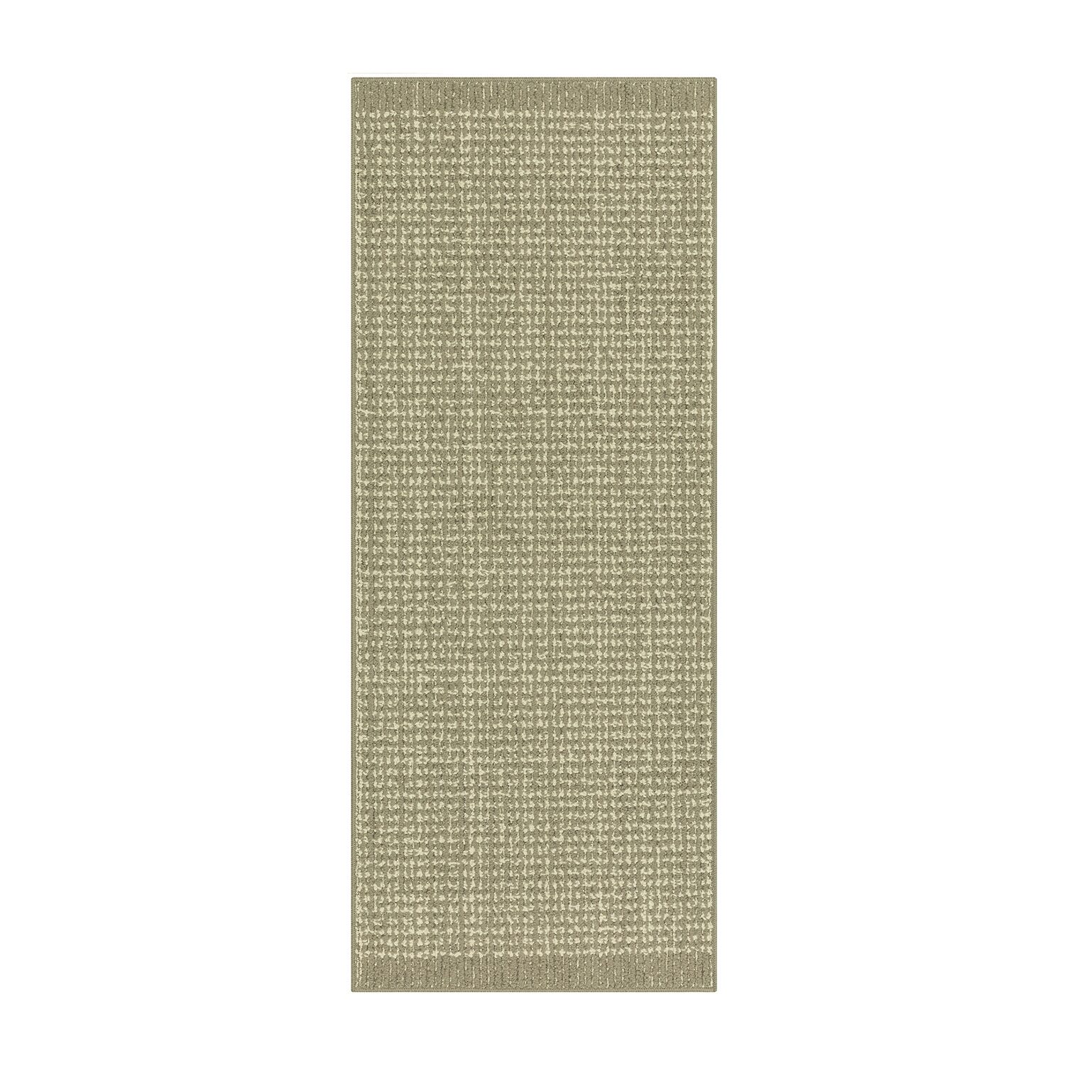 Maples Banded Grid Gray Indoor Rectangular Runner