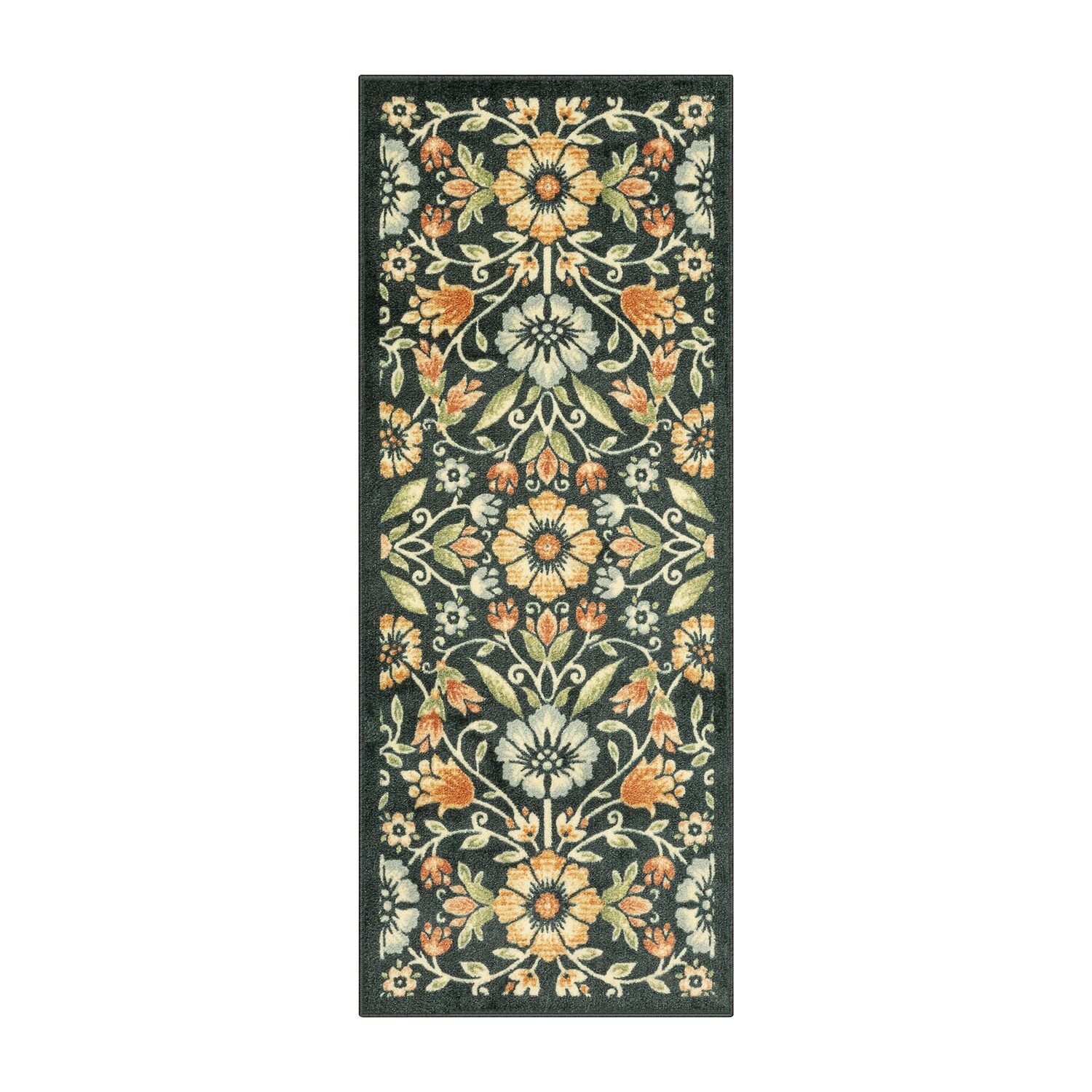 Maples Multi Floral Navy Indoor Rectangular Runner