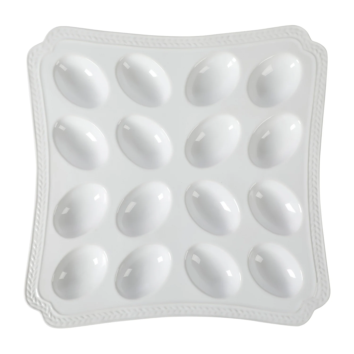 Martha Stewart Square Deviled Egg Stoneware Serving Plate