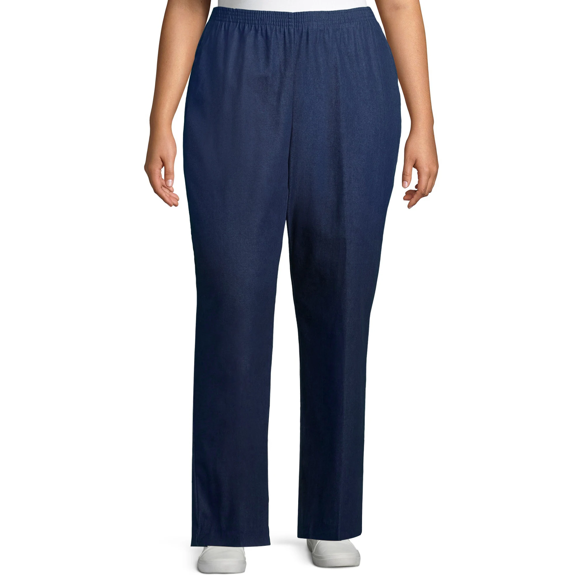 Alfred Dunner Classics Womens Plus Straight Pull-On Pants